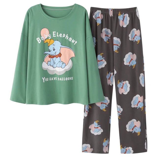 Disney Cartoon Snow White Dwarf Long Pajamas Set Lady Autumn Winter Cotton Long Sleeve Trousers Suit Printing Kawaii Pyjamas Set 3513