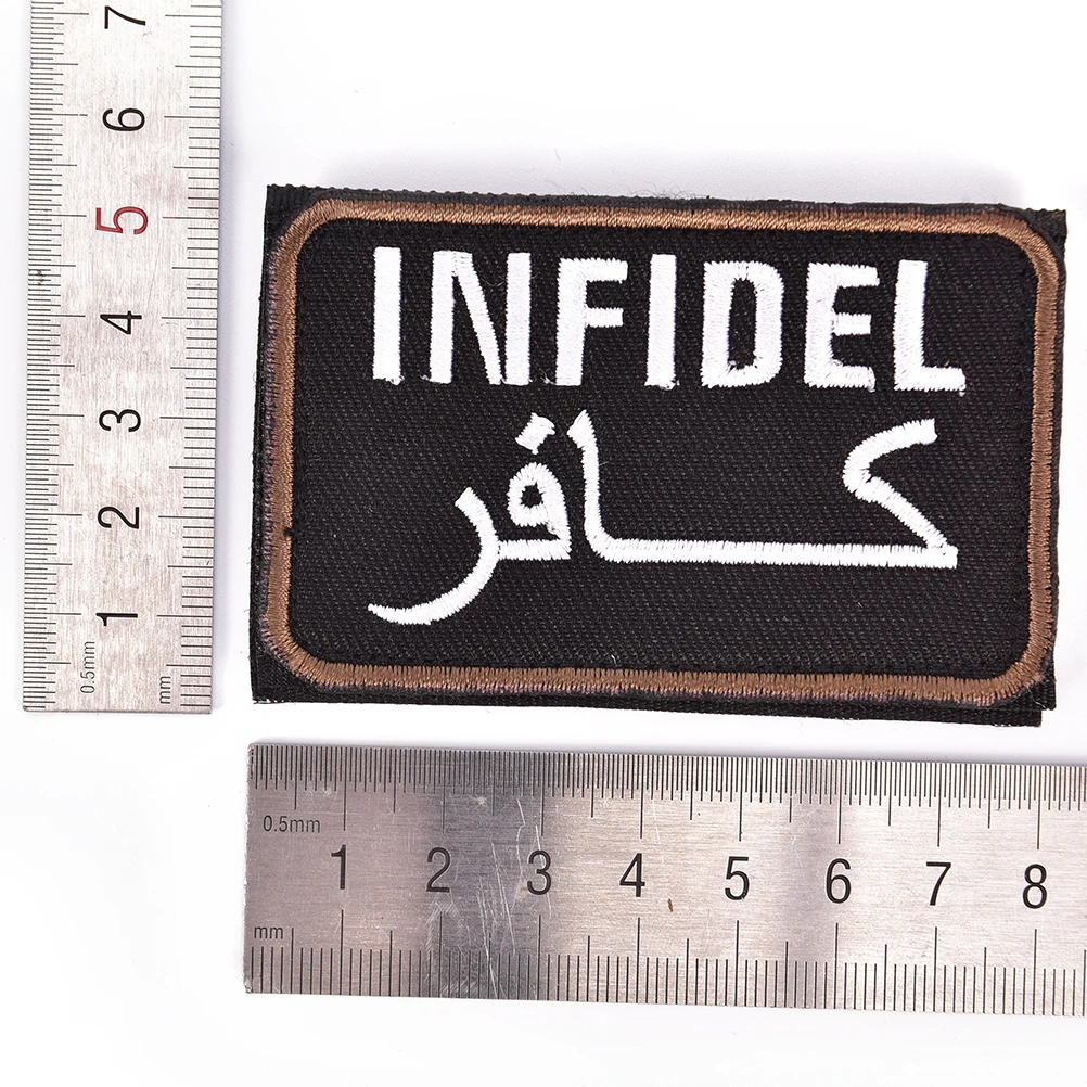 Одежда нарукавная сумка кепки нашивки INFIDEL письмо логотип вышитые значки военная армия камуфляж тактический 8 см x 5 см