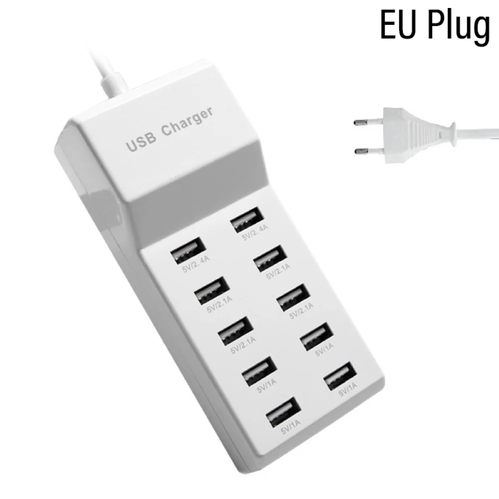 Батарея Зарядное устройство usb-хаб Портативный USB 3,0 высокоскоростной разветвитель 10 Порты 5V 2A стеновое AC Зарядное устройство Мощность адаптер док-станция для зарядки концентратор