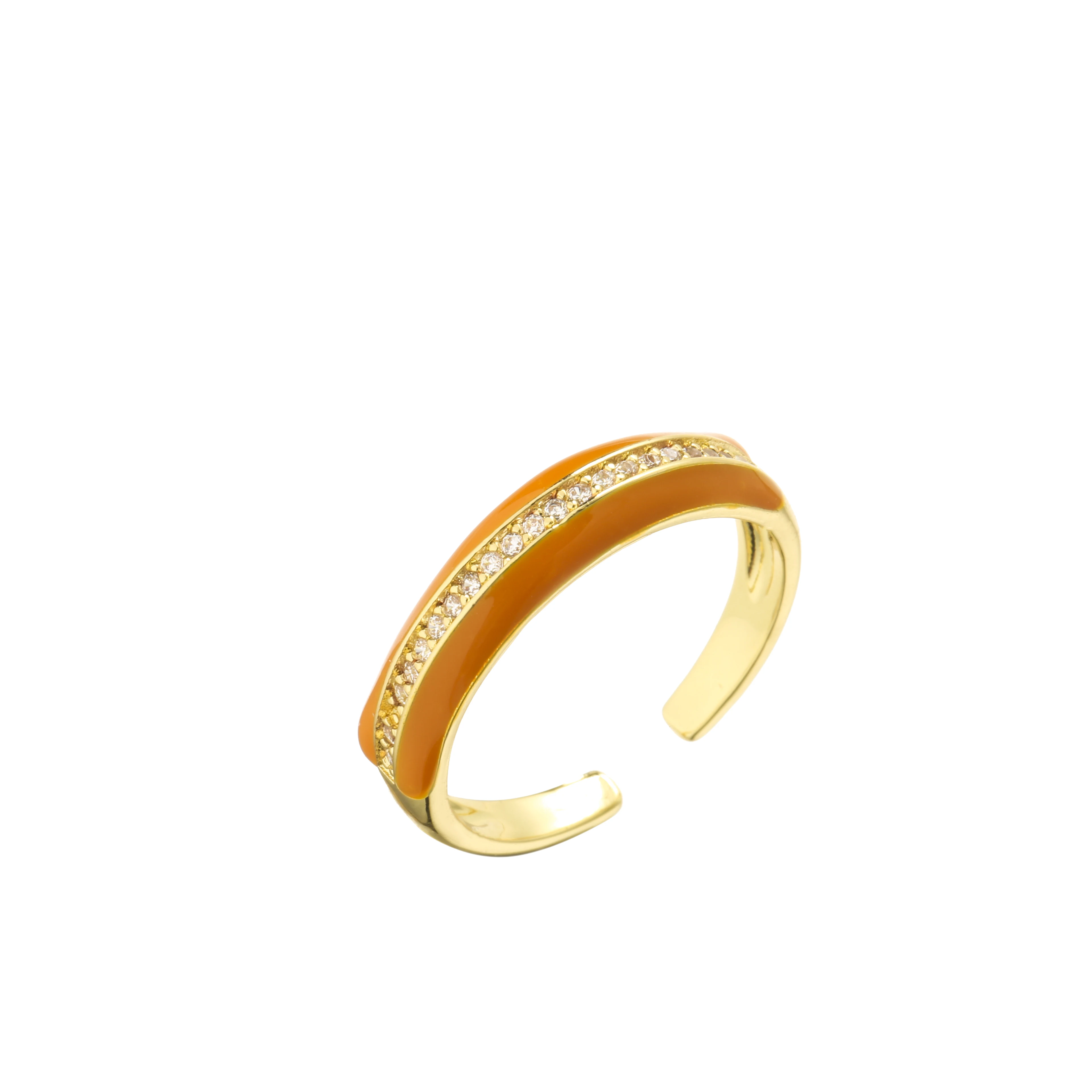 18K Gold Plated Multi-Color Rainbow Drip Ring