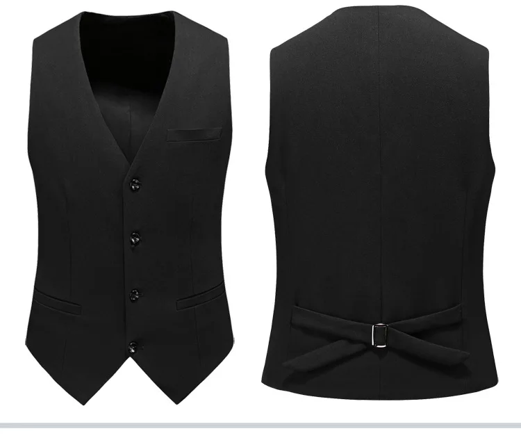 Модный деловой костюм для мужчин 4XL 5XL мужской черный костюм для свадьбы жених формальный мужской 3 шт. классические костюмы жилет брюки