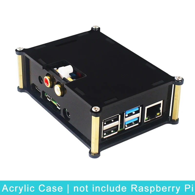 

Acrylic Case for Raspberry Pi 4 Model B PiFi DAC+ V2.0 Sound Card Box Shell for Raspberry Pi 4 DIFI DAC Extension Audio Board