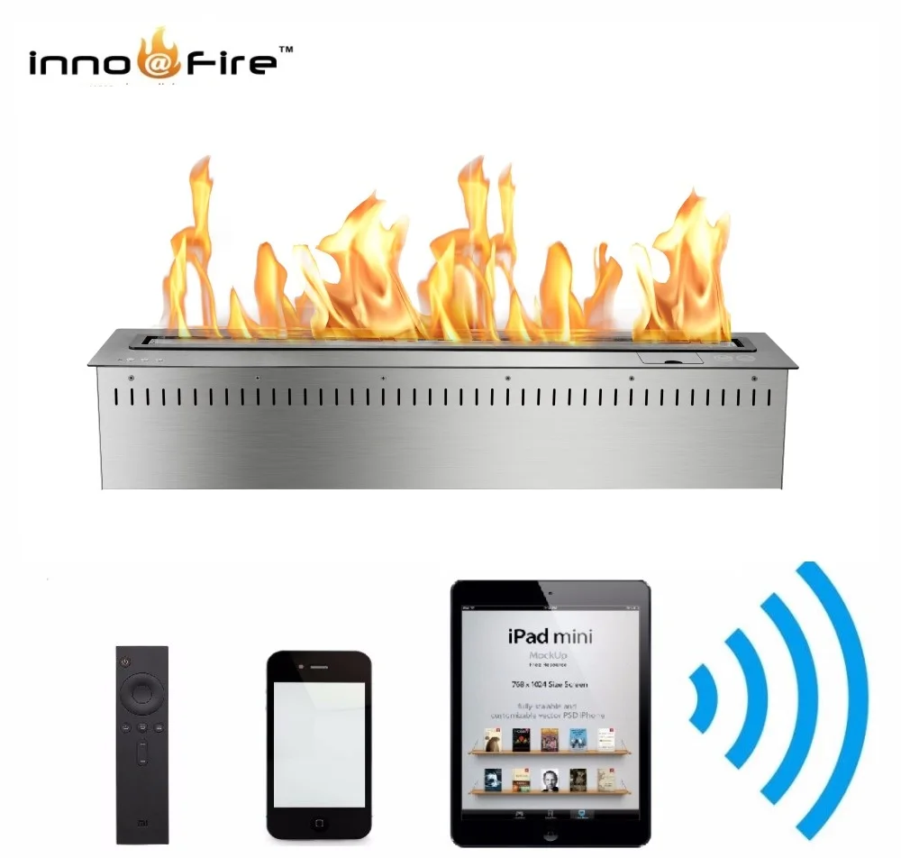 

Inno-Fire 48 inch real fire intelligent smart stainless steel bio ethanol fireplace fire pit burner