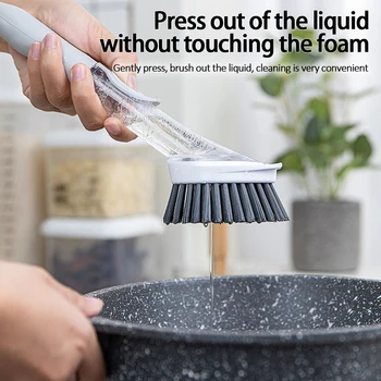 

Dish Washing Cleaning Brush With Liquid Dispenser Scrubber Dish Bowl Washing Sponge Kichen Accessories Household Cleaning Tools