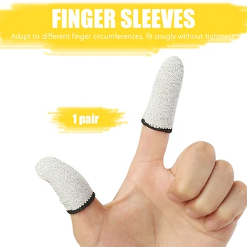 

1 Pair Breathable Game Controller Sweat Proof Gaming Finger Thumb Sleeve Non-Scratch Sensitive Touch Gloves for PUBG Mobile