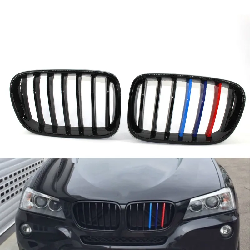 

2X For BMW F25 X3 2012 2013 2014 2015 Car Front Kidney Grille Gloss Black