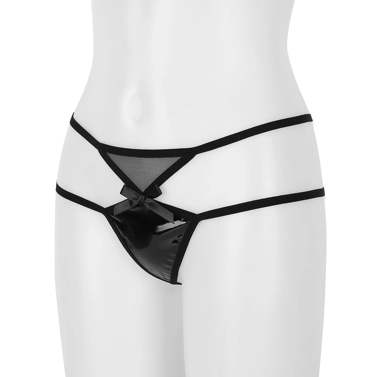 Женские сексуальные трусики Wetlook из лакированной кожи стринги Homme T-Back Мини-стринги бикини трусы Нижнее белье Ночное белье