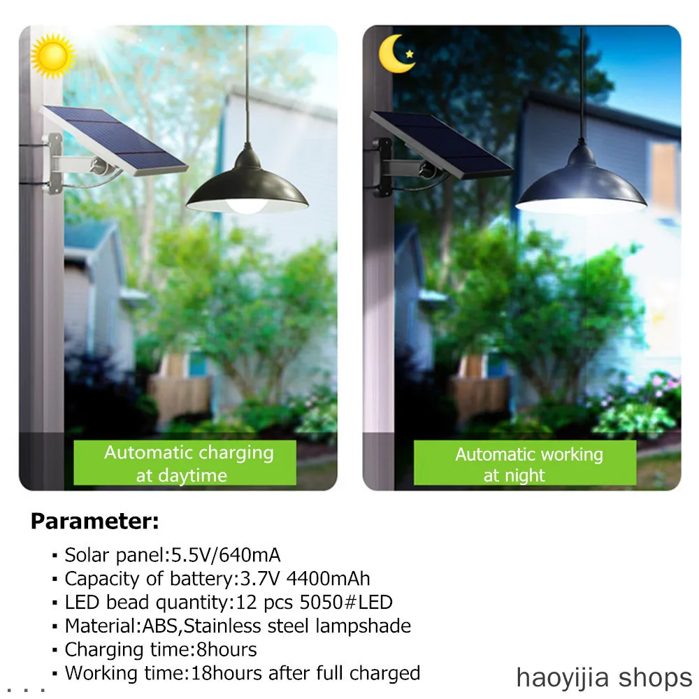 

New outdoor garden light, solar LED bulb with remote control retro lampshade 3 meters long, chandelier solar light