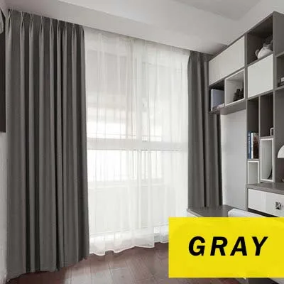 gray ZISIZ 85% затемненные занавески для гостиной, современный стиль, одноцветные занавески для спальни, кухни, окна, на заказ - Цвет: gray