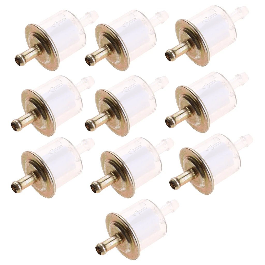10 Pcs Plastic Universal Motorcycle Petrol Inline Fuel Filter Cleaning Engine