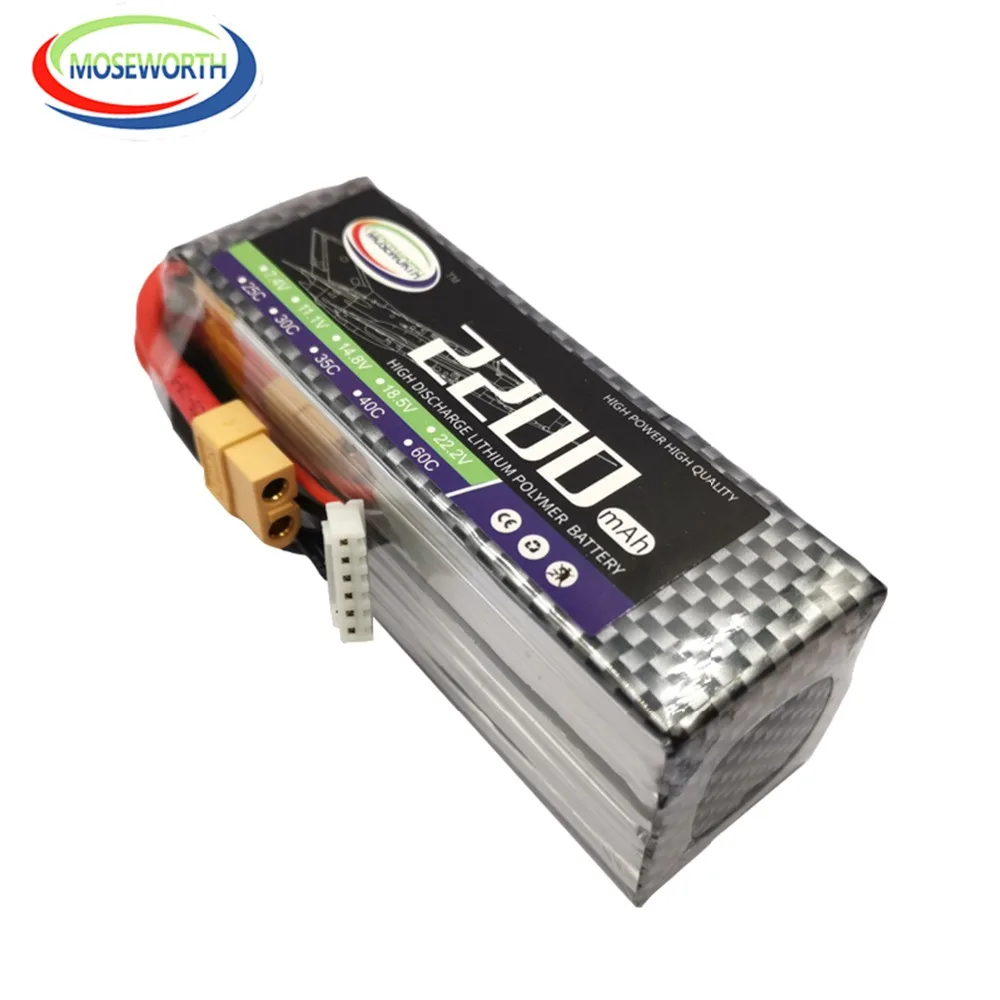 RC игрушки LiPo батарея 6S 22,2 V 2200mAh 40C и 60C для RC самолета автомобиля лодки вертолета FPV Racer Drone батареи LiPo 6S AKKU