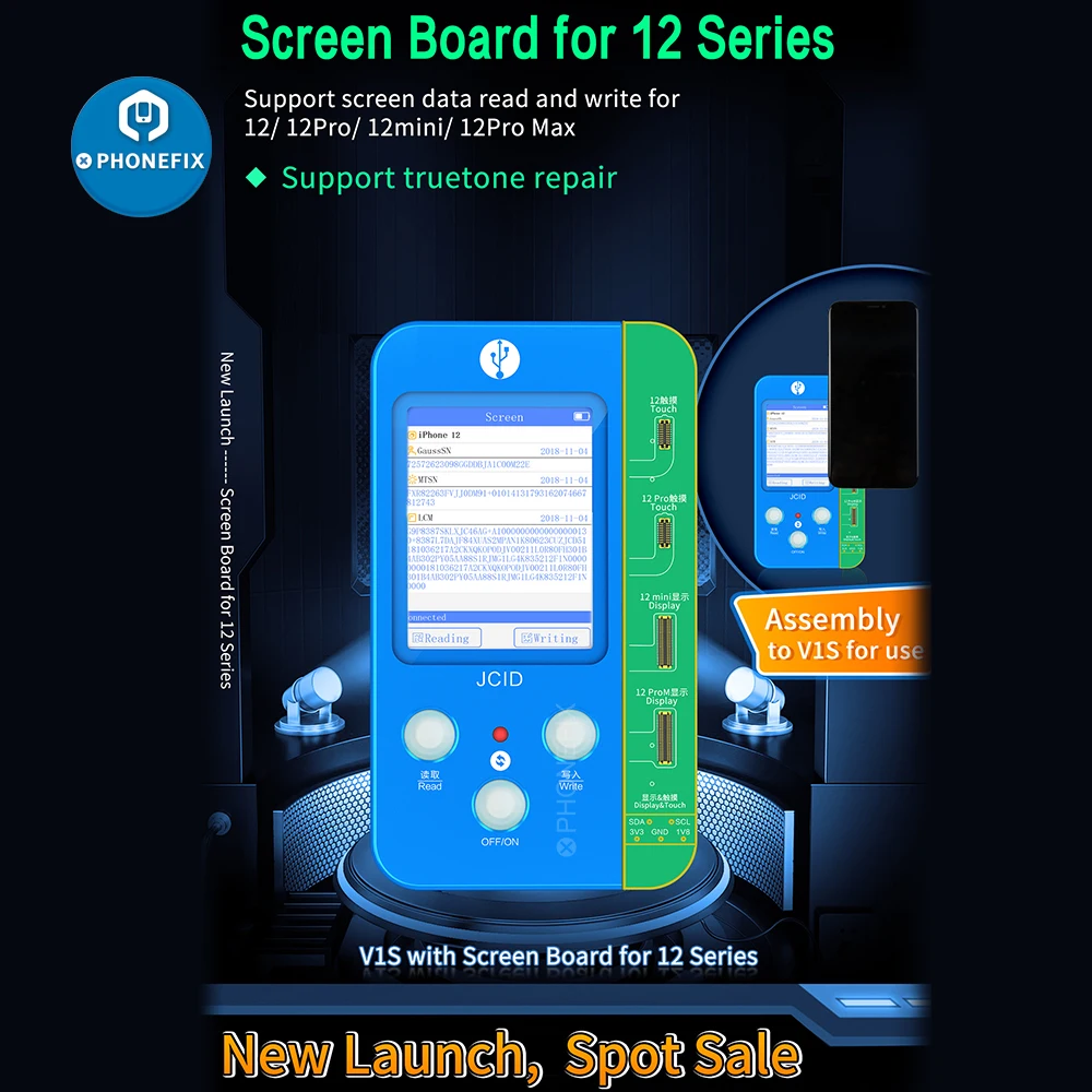 Jc V1s Jc Dot Matrix Detection For Iphone 12 Face Id Photosensitive Original Color Touch Shock Battery Baseband Logic Programmer Hand Tool Sets Aliexpress