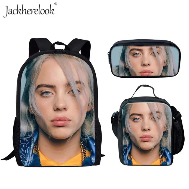 HMA182CGK Jackhereliok Billie Eilish школьные рюкзаки для детей Женский школьный рюкзак для подростков девочек коробка для ручек и карандашей чехол школьные принадлежности сумка для книг - Цвет: HMA182CGK