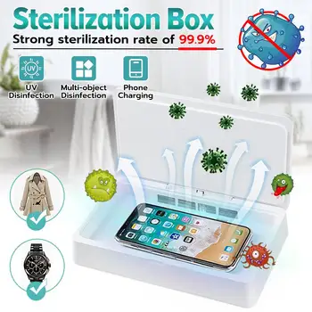 

Phone UV Sterilizer Box Smart Touch screen Mask Jewelry Watch Disinfection Cabinet Aromatherapy Esterilizador Wireless charging