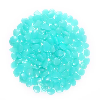 

OUNONA 200PCS Luminous Cobblestones Pebbles Stones Glow in the Dark for Aquarium Fish Tank Gravel Decorations For Garden Yard (B