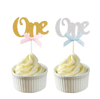 

Gold Color Silver Color ONE Letter Birthday Cake Topper for 1st Birthday Party Decoration