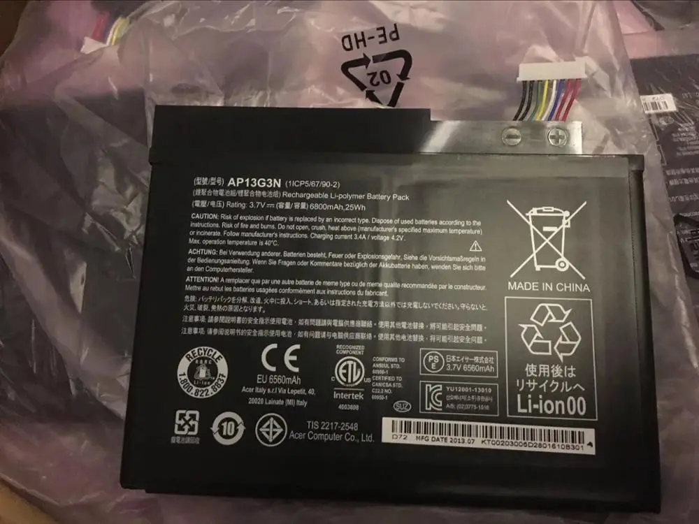 Новый оригинальный аккумулятор для планшета Acer Iconia w3-810 AP13G3N 3 7 V 25WH | Компьютеры и