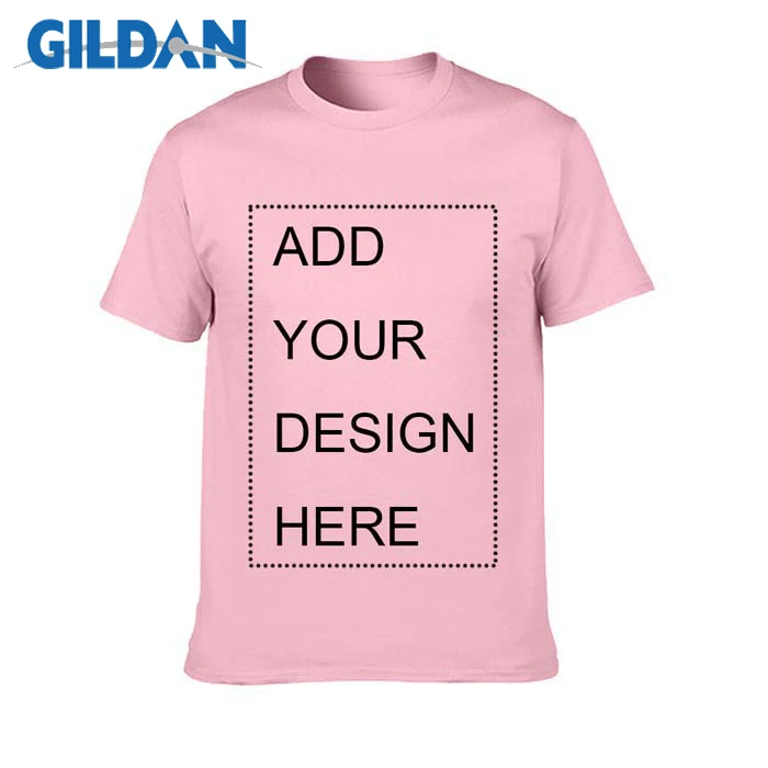 GILDAN бренд индивидуальные мужские футболки печать ваш собственный дизайн Высококачественная дышащая хлопковая футболка для мужчин плюс размер XS-3XL - Цвет: Light Pink