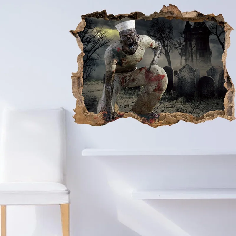 Foreign Trade New Style Halloween Zombie Creative Wall Decal Cool Decoration Horror Amazon Halloween Wall Stickers Mural