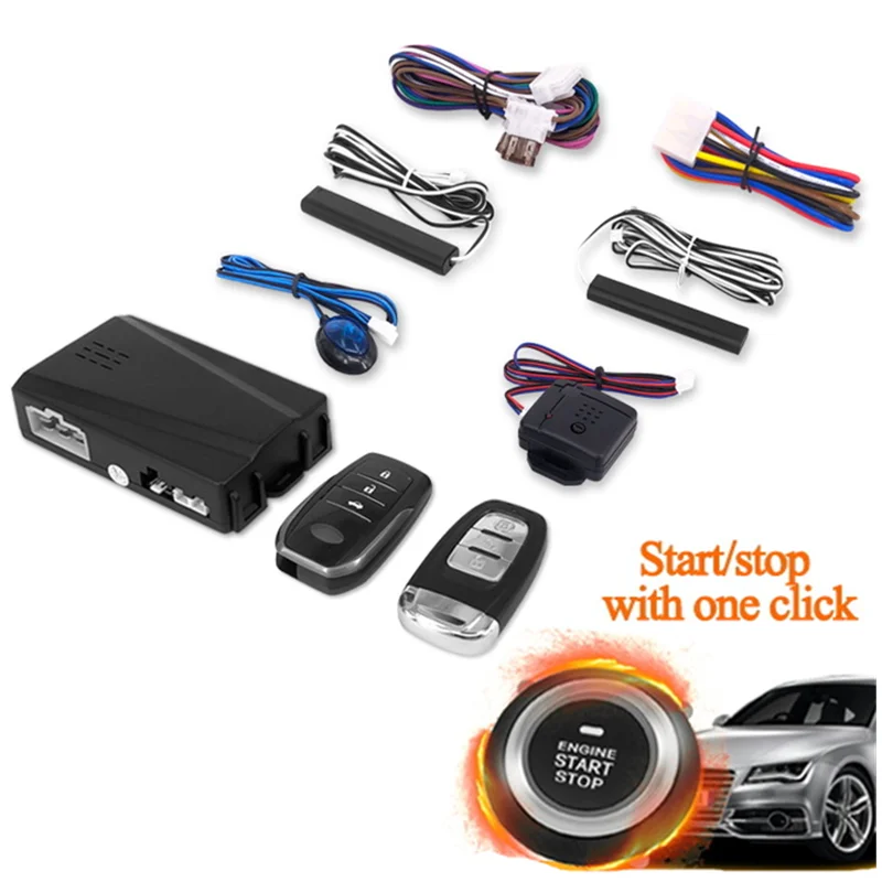 

PKE One-Button Start Stop Car Alarm With Autostart Engine Starter Remote Control Ignition System Keyless Entry Central Door Lock
