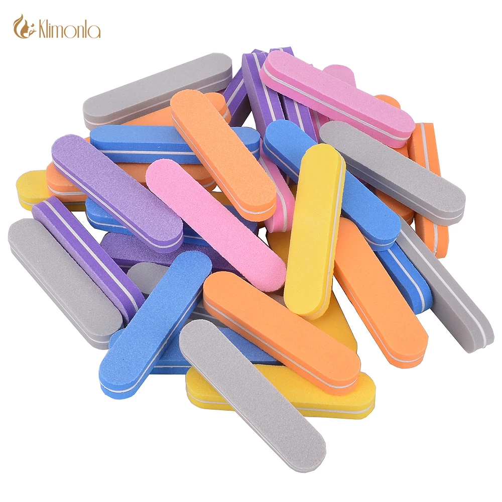 

50Pcs/set Nail Buffers File Mini Nail Files Blocks Multi-colors Sponge 100/180 For UV Gel Nail Polish Sanding Strip Manicure