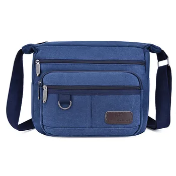 

2020 spring and summer new fashion wild casual canvas simple single shoulder diagonal bag Korean men