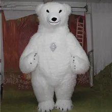 Надувной меховой костюм полярного медведя на Хэллоуин 2,6 м/3M, карнавальный костюм, вечерние костюмы для игр