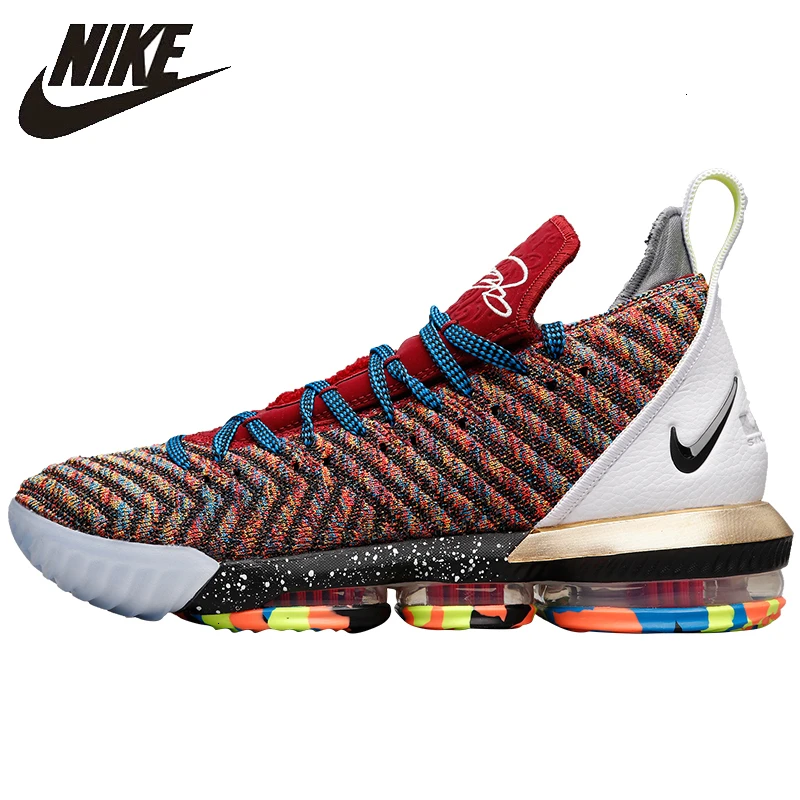 Nike Lebron 16 LBJ16 James 16 Новое поступление Баскетбольная обувь Оригинальные воздушные подушки спортивные кроссовки дышащие # AO2595 BQ5970
