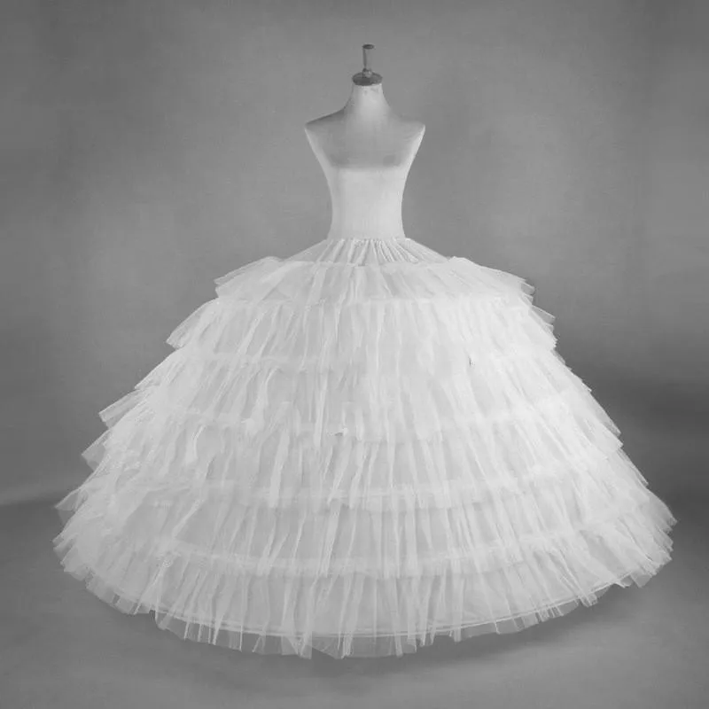 Wedding Petticoat 6 Hoops White Quinceanera Dress Petticoat Super Fluffy Crinoline Slip Underskirt For Ball Gown