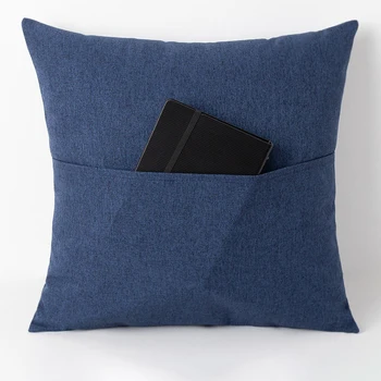

2 Pcs Nordic Polyester Pillowcase Sofa Remote Control Storage Cushion Cover Home Decor Pillow Cover