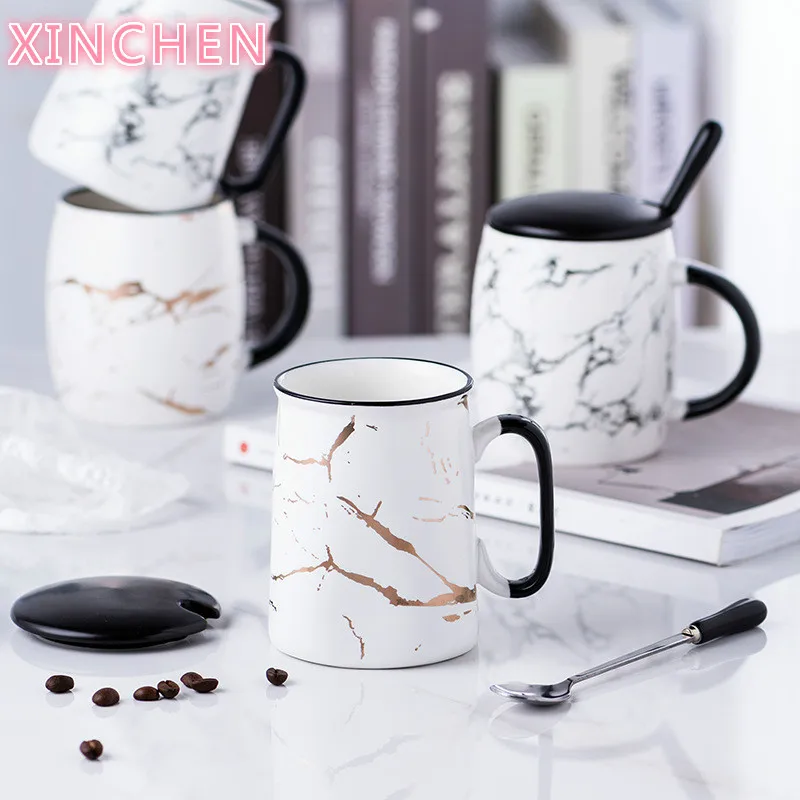 

XINCHEN Simple Stone Pattern Mug Creative Tea Cup with Cover Office Ceramic Tea Cup Japanese Water Cup Can Be Customized Logo