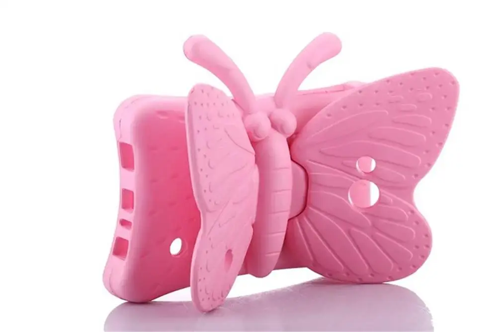 EVA противоударный чехол для Samsung Galaxy Tab 3 4 7,0 Lite 7,0 SM-T113 T230 T280 P3200 3D с проектом "Бабочки" Стенд Детские планшеты крышка - Цвет: pink