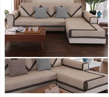 

Four universal season non-slip sofa cushion fabric Simple modern breathable thick non-slip cotton cushion