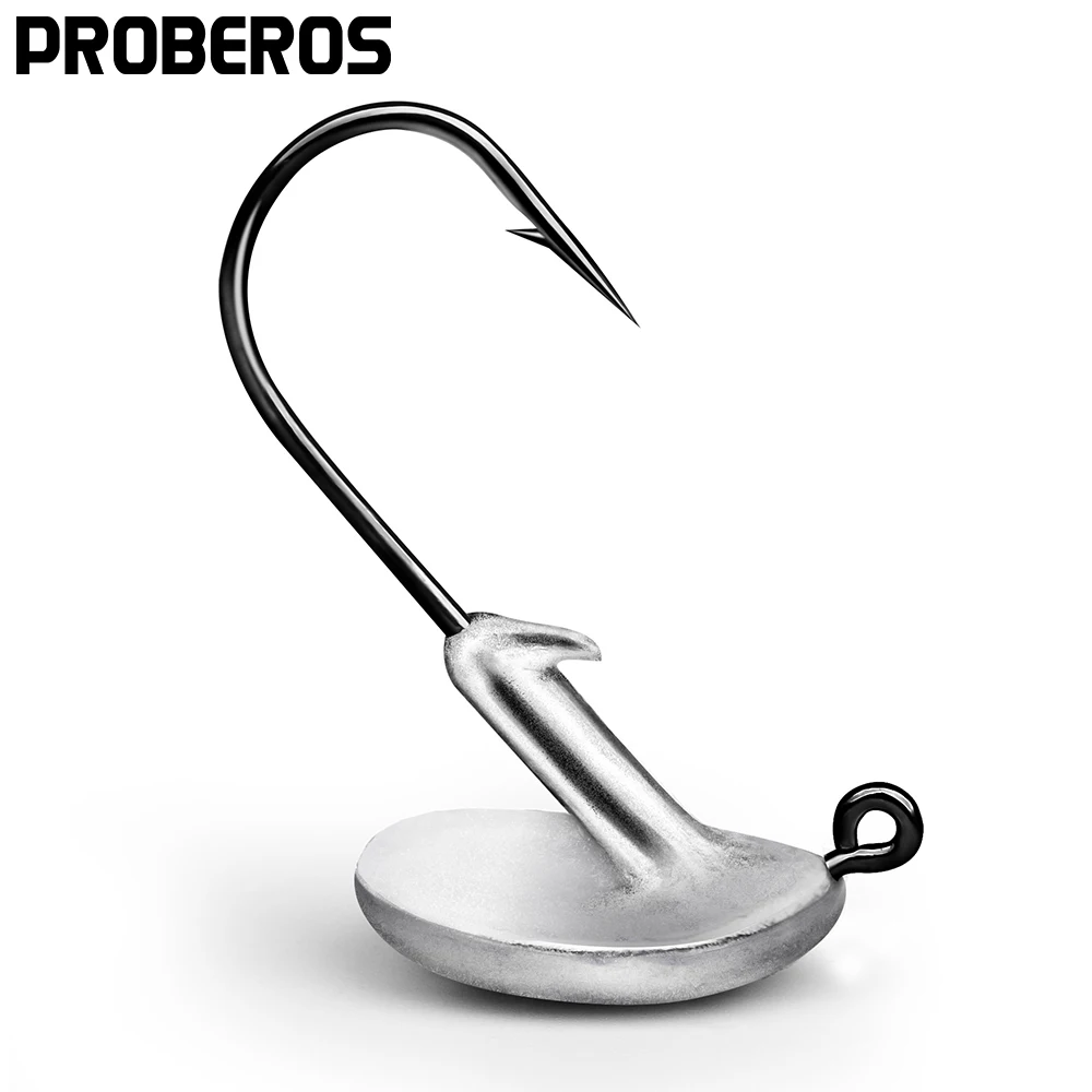 

PROBEROS 5Pcs Exposed Jig Head Fishing Hooks 3.5g 5g 7g 10g 14g Jigging Fishhooks For Soft Baits Barbed Hook Fishing Tackle