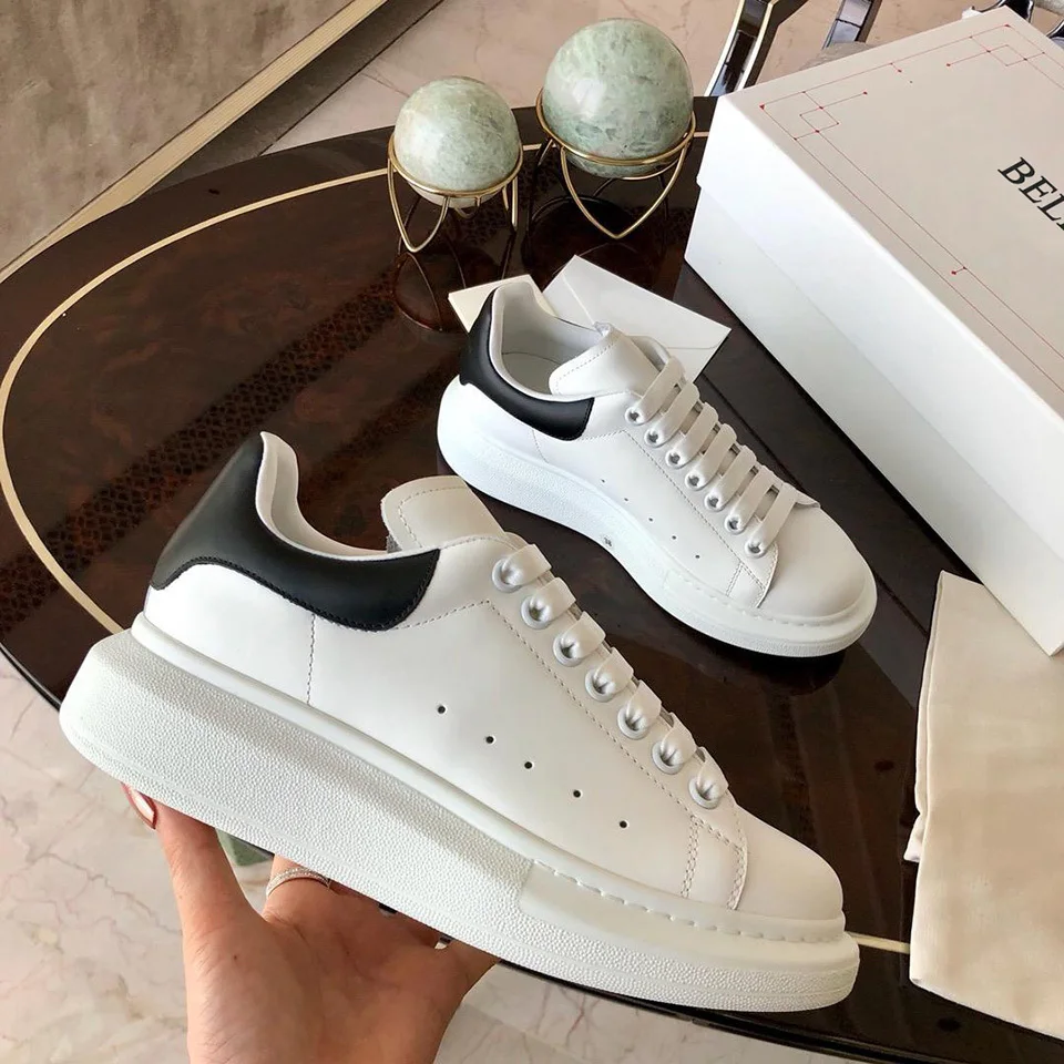 

BELLECOM 2019 Early Autumn New Type Female Leather Small White Shoes with Air Permeability and Heavy Bottom Leisure Sports Shoes