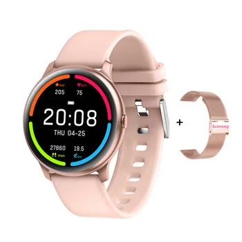 

Smart Watch 2020 Women Smartwatch KW13 1.2inch AMOLED Full Touch 390*390pixel Heart Rate Monitor Waterproof IP68 Fitness Tracker