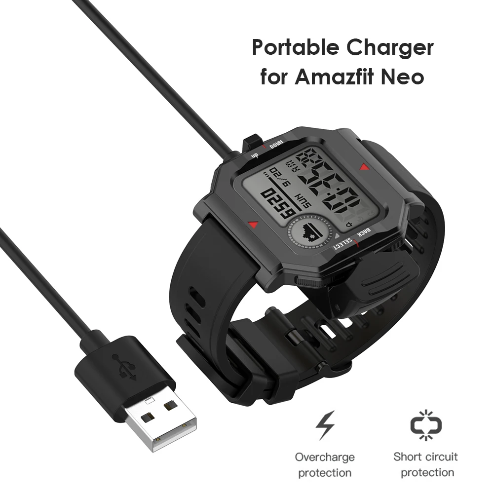 1m Fast USB Charging Cable Portable Smart Watch Charger For Huami Amazfit Neo Smart Watch Wireless Charging Cable