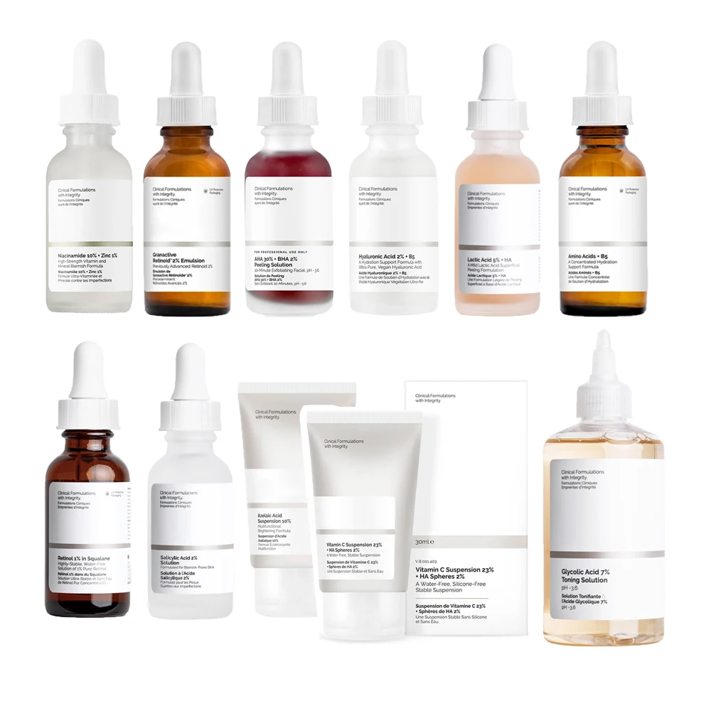 Очищающий раствор для лица AHA 30% BHA 2% Niacinamide Гиалуроновая кислота B5 Альфа арбутин