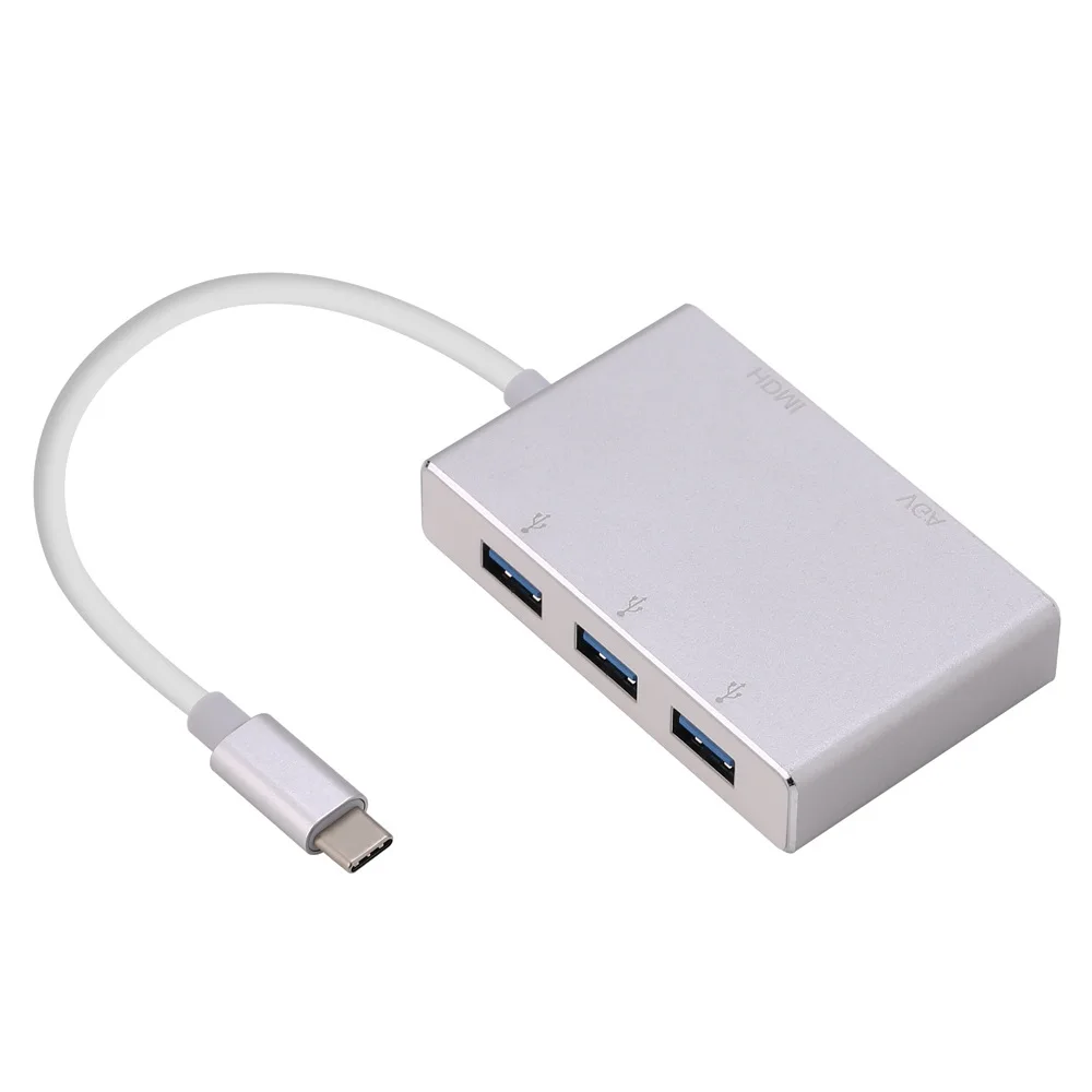 Многофункциональный 5 в 1 USB3.1 type-C концентратор для VGA HDMI USB3.0 адаптер видео конвертер абсолютно и высококачественный