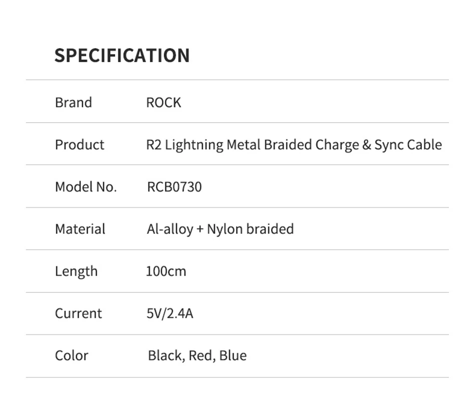 ROCK USB кабель для iPhone 11 x xs 8 7 6 5S 2.4A кабель для зарядки и синхронизации данных для iPhone кабель для iPad кабель ios 13 12