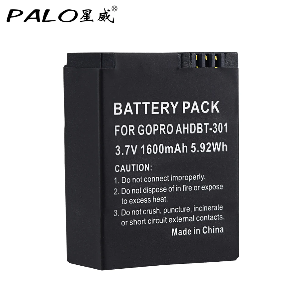 PALO 1600mAh батарея для экшн-камеры GoPro AHDBT-201/301 Gopro Hero 3 3+ AHDBT-301 AHDBT-201 батарея для go pro Аксессуары