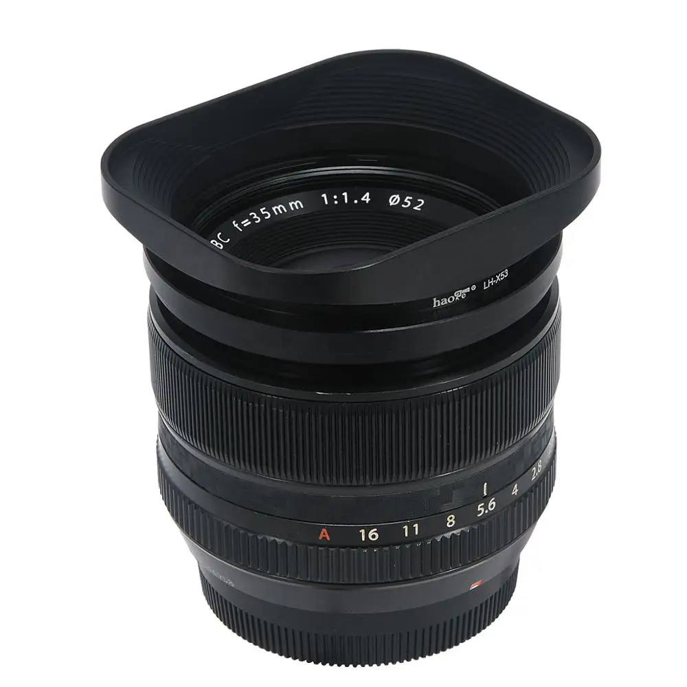 Quadrada da Capa da Lente do Metal de Haoge Lh-x53 para a Lente f2 de Fuji Máscara F14 Xf18mm xf 35mm F1.4 r - Xf35mm - Image 5
