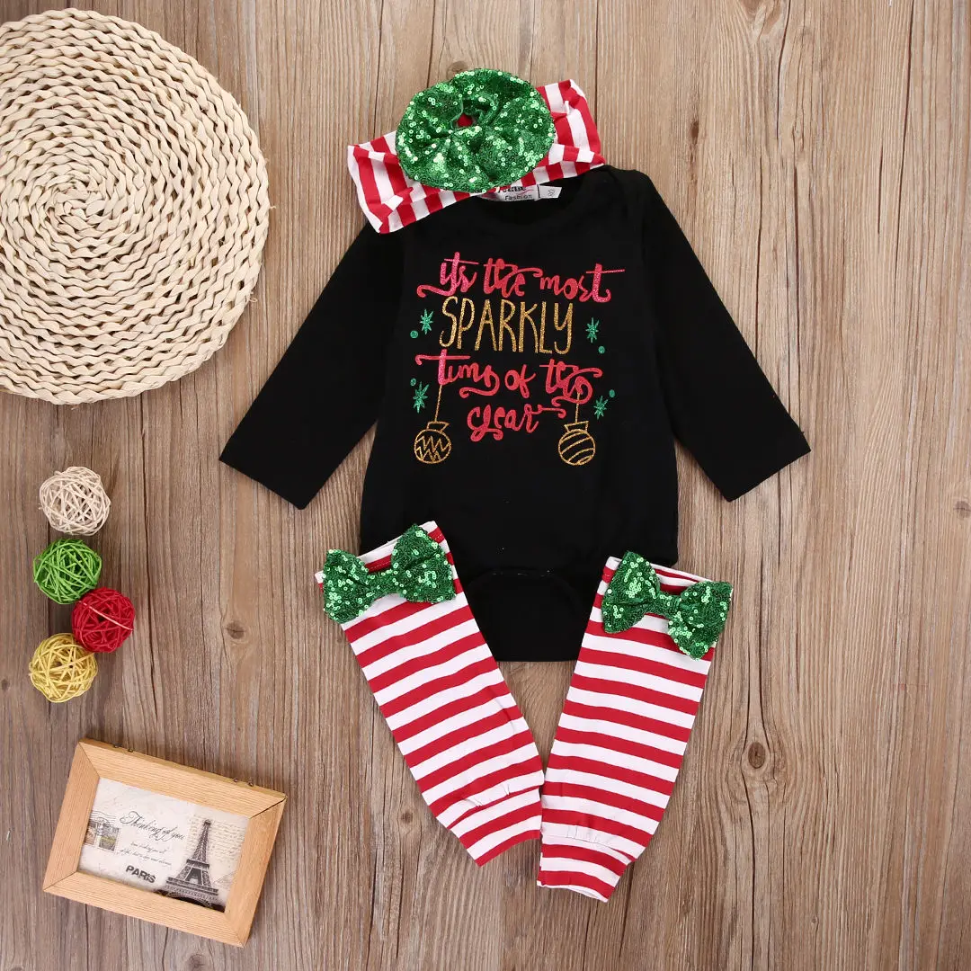 Осенний Рождественский популярный комбинезон для новорожденных девочек с буквами, боди, одежда, Рождественский наряд