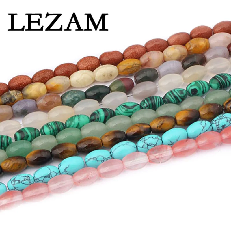 

Loose Beads Gold Sand Stone Malachite Cherry Quartz Tiger Eye Stone Beads DIY Bracelet Jewelry Making Accessories