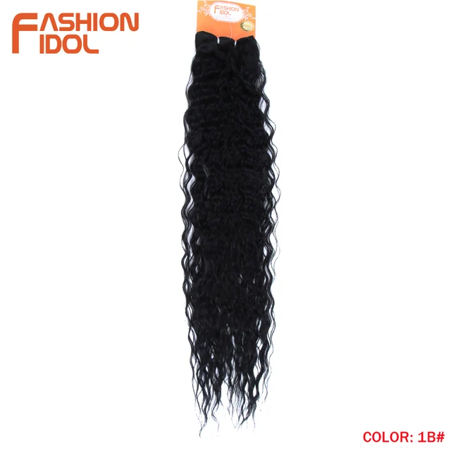 FASHION IDOL Loose Deep Wave Hair Bundles Extensions Ombre Hair Bundles 28-32Inch 120g Super Long Hair Synthetic Curly Wave Hair 1B