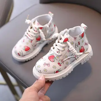 

Girls Martin Boots 2020 New Autumn Leather Boys Short Boots Ankle Waterproof Kids Cute Snow Boots Fashion Children's Shoes