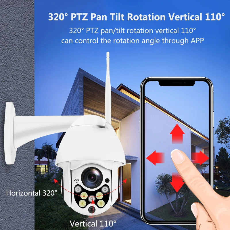 Наружная беспроводная Wifi ip камера 1080P PTZ скоростная купольная безопасности