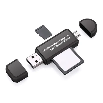 

SD Card Reader Micro USB OTG to USB 2.0 Multi-function 3 In 1 Adapter For Laptop Android Phone DU55
