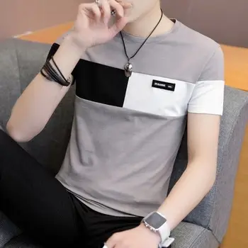 

2020 new men t shirt casual short sleeve men's basic tops tees stretch t shirt mens clothing chemise homme