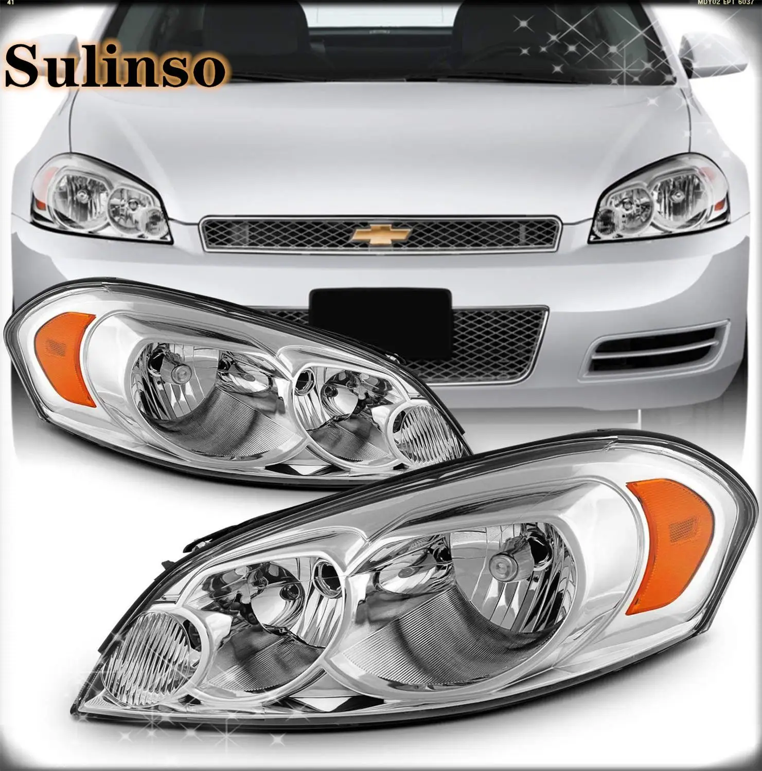 Фары Sulinso подходят для фар 2006 2007 Chevy Monte Carlo 06 13 Impala 14 16 ограниченная фара водителя +
